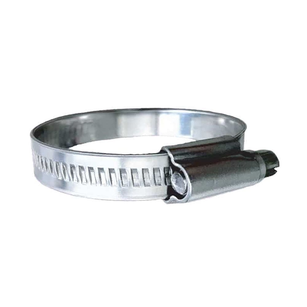 Trident Marine 316 SS Non-Perforated Worm Gear Hose Clamp - 15/32" Band - (3/4" 1-1/8") Clamping Range - 10-Pack - SAE Size 10 [710-0581] - The Happy Skipper