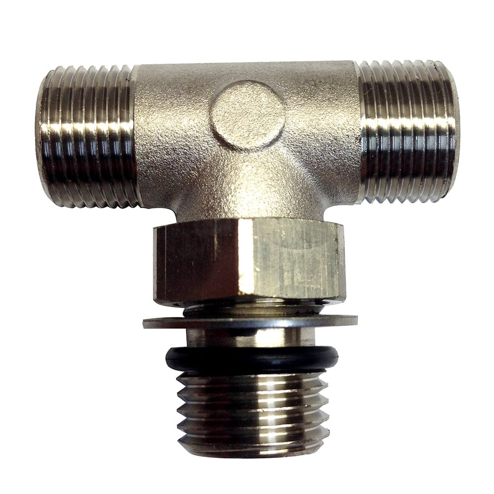 Uflex Boss Style T-Fitting - Nickel - ORB 6 to 3/8" COMP [71955T] - The Happy Skipper