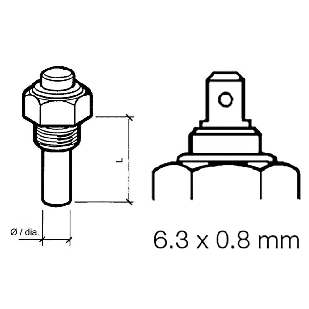 Veratron Engine Oil Temperature Sensor - Single Pole, Common Ground - 50-150C/120-300F - 6/24V - M14 x 1.5 Thread [323-801-004-002N] - The Happy Skipper