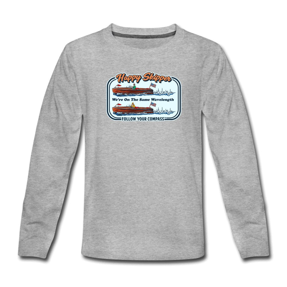 We're on the Same Wavelength™ Youth Long Sleeve T-Shirt - The Happy Skipper
