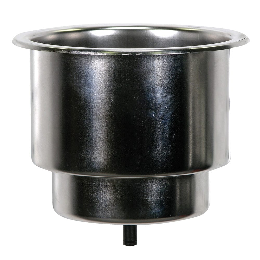 Whitecap Flush Cupholder w/Drain - 302 Stainless Steel [S-3511C] - The Happy Skipper