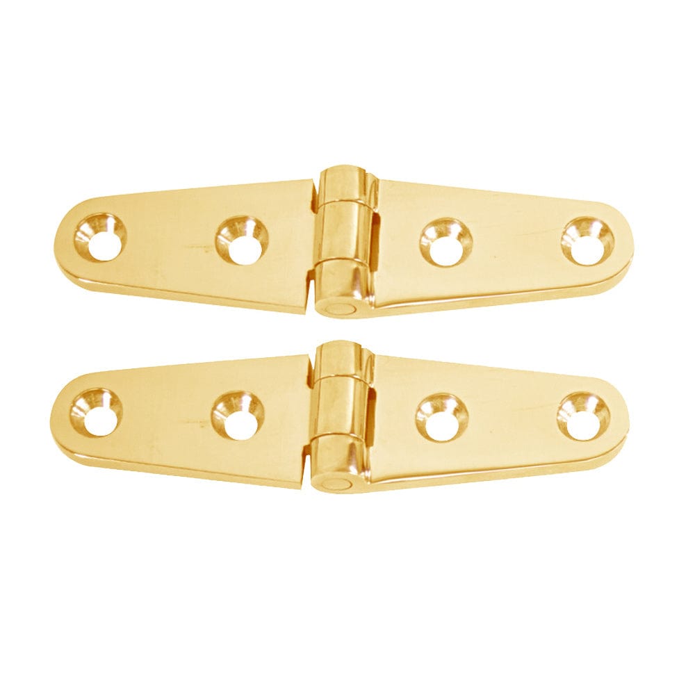 Whitecap Strap Hinge - Polished Brass - 4" x 1" - Pair [S-604BC] - The Happy Skipper