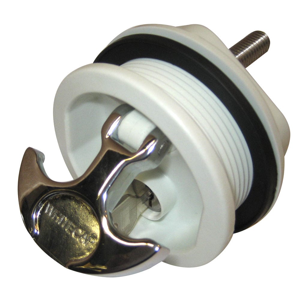 Whitecap T-Handle Latch - Chrome Plated Zamac/White Nylon - Locking - Freshwater Use Only [S-226WC] - The Happy Skipper