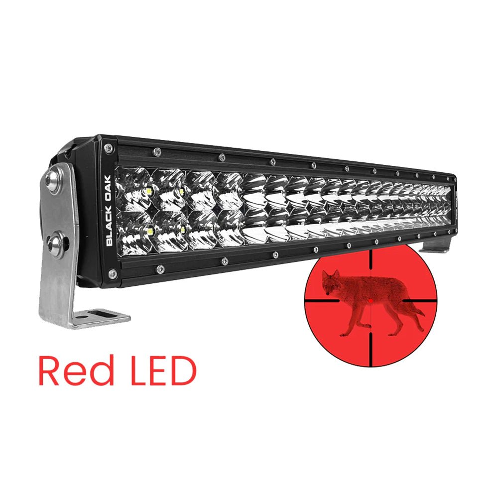 Black Oak 20" Curved Double Row Red LED Predator Hunting Light Bar - Combo Optics - Black Housing - Pro Series 3.0 [20CR-D3OS] - The Happy Skipper
