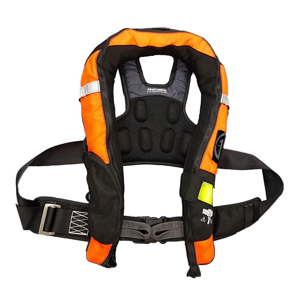 First Watch FW - 40PRO Ergo Auto Inflatable PFD w/Harness - Hi - Vis Orange Black [FW - 40PROHA - OB] - The Happy Skipper