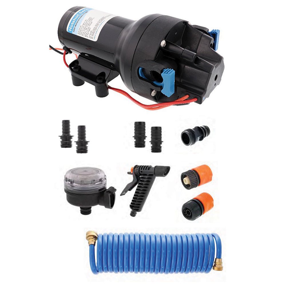 Jabsco HotShot HD5 Heavy Duty Washdown Pump Kit w/25' HoseCoil - 12V - 5GPM - 70PSI [P501J - 119N - 4A] - The Happy Skipper