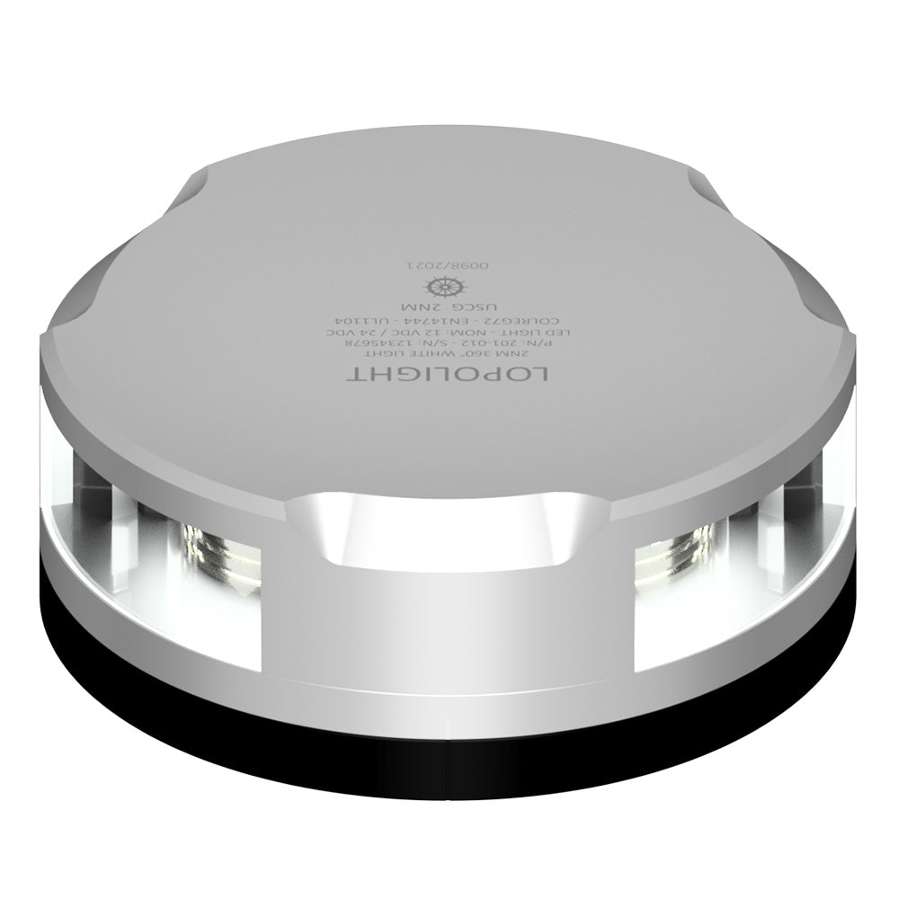 Lopolight 360-Degree Anchor Light - 2NM - Silver Housing w/FB Base [201-012-FB] - The Happy Skipper