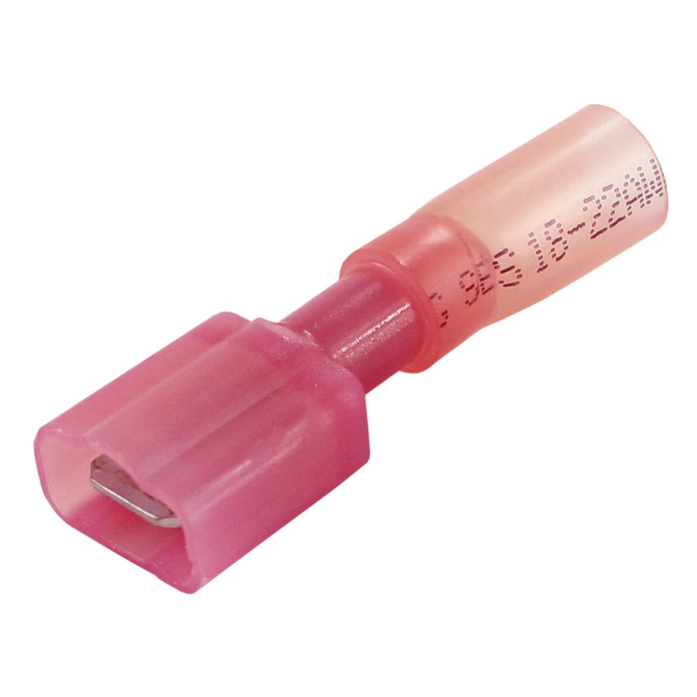 Pacer 22 - 18 AWG Fully - Insulated Male Disconnect Terminal - Red - 100 Pack [TDE18 - 250FIM - 100] - The Happy Skipper
