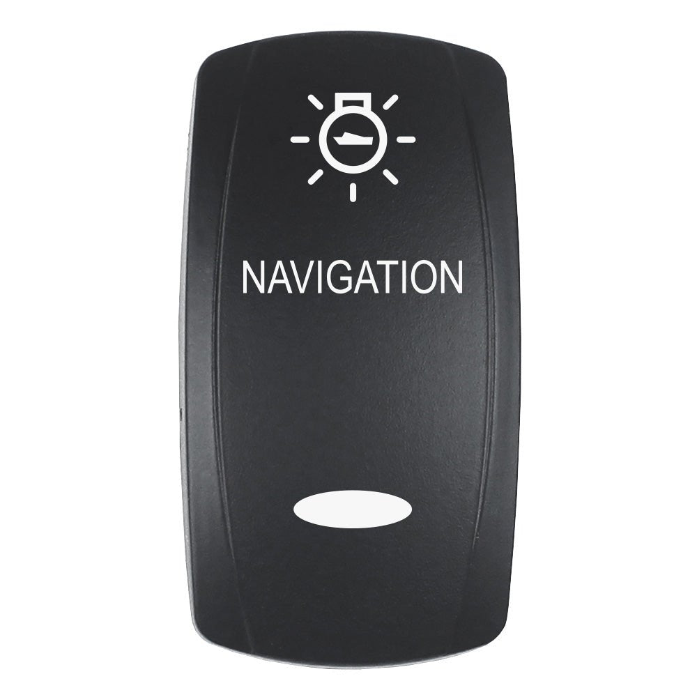 Pacer Actuator - 'NAVIGATION' f/V Series Contura Switches - Black - Laser Etched (Top/Bottom Light) [EV2LE - NAV] - The Happy Skipper