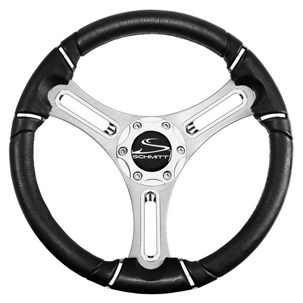 Schmitt Marine Torcello 14" Wheel - 04 Series - Polyurethane Wheel w/Chrome Trim Cap - Brushed Spokes - 3/4" Tapered Shaft [PU043144-12R] - The Happy Skipper