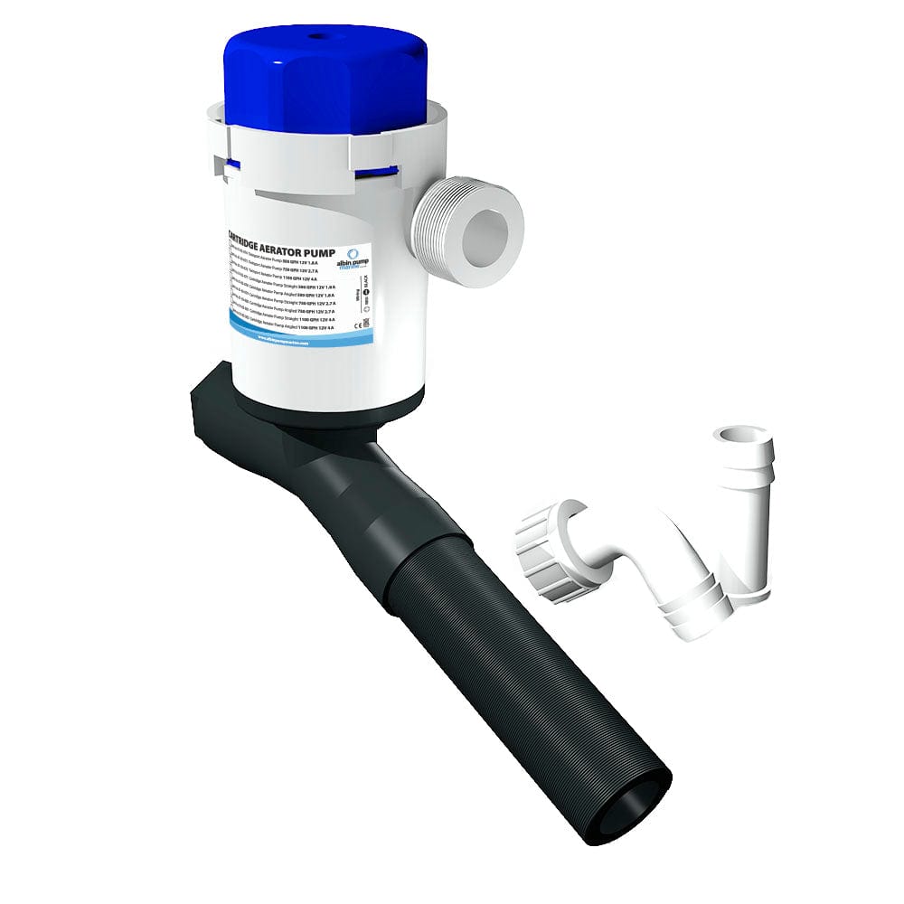 Albin Group Cartridge Aerator Pump - 1100 GPH - 12V - Angled [01-05-082] - The Happy Skipper