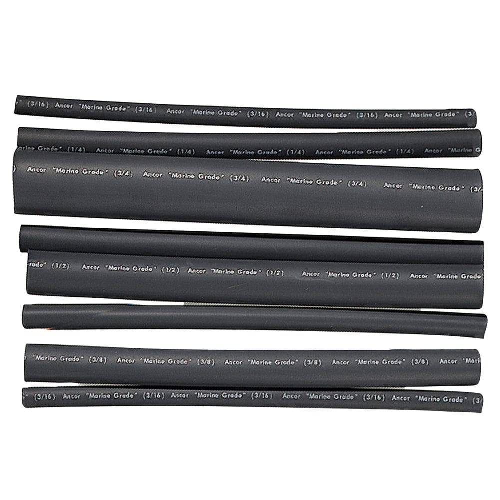 Ancor Adhesive Lined Heat Shrink Tubing - Assorted 8-Pack, 6", 20-2/0 AWG, Black [301506] - The Happy Skipper