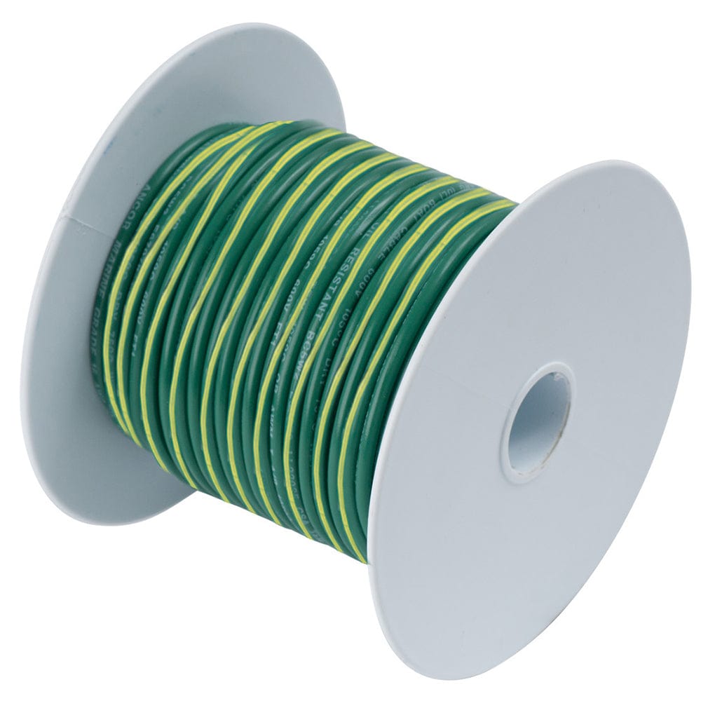 Ancor Green w/Yellow Stripe 10 AWG Tinned Copper Wire - 25' [109302] - The Happy Skipper
