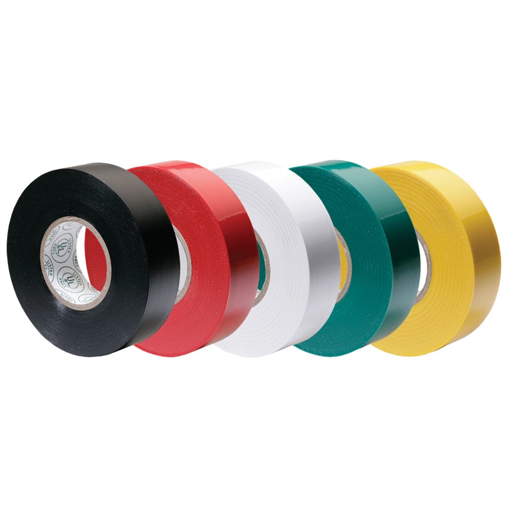 Ancor Premium Assorted Electrical Tape - 1/2" x 20' - Black / Red / White / Green / Yellow [339066] - The Happy Skipper