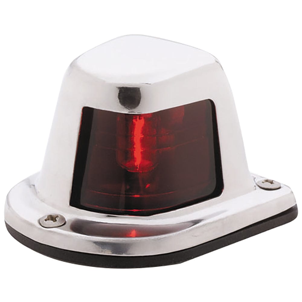 Attwood 1-Mile Deck Mount, Red Sidelight - 12V - Stainless Steel Housing [66319R7] - The Happy Skipper