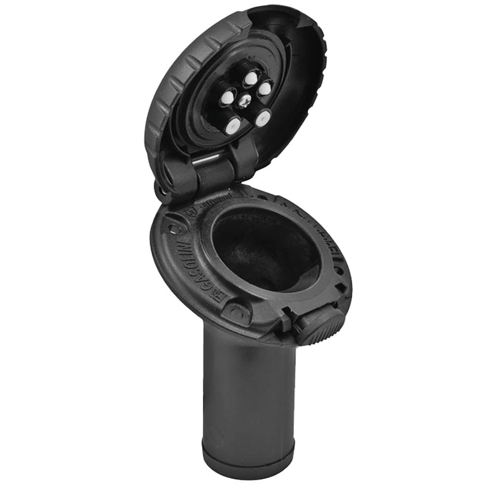 Attwood Deck Fill f/Carbon Canister System - Angled Body Scalloped Black Plastic Cap [99DFCCAB1S] - The Happy Skipper
