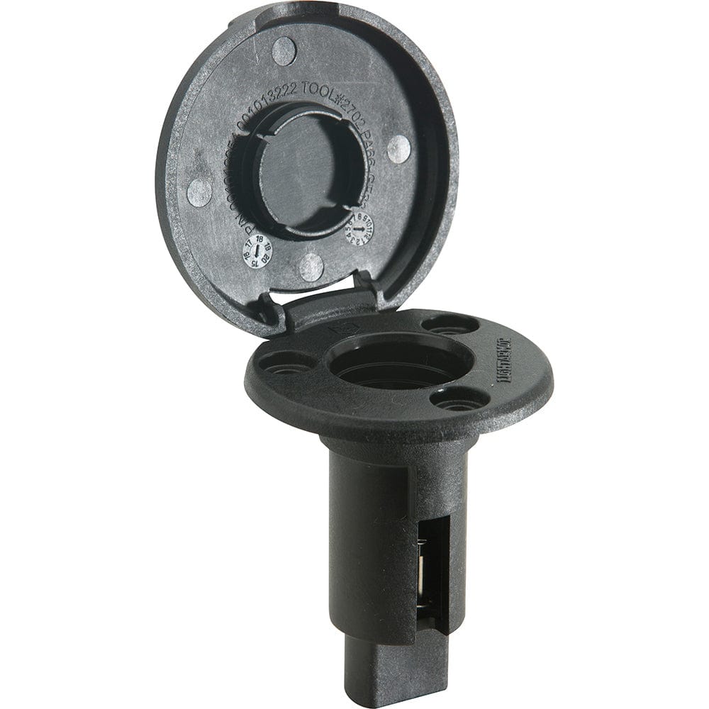 Attwood LightArmor Plug-In Base - 2 Pin - Black - Round [910R2PB-7] - The Happy Skipper