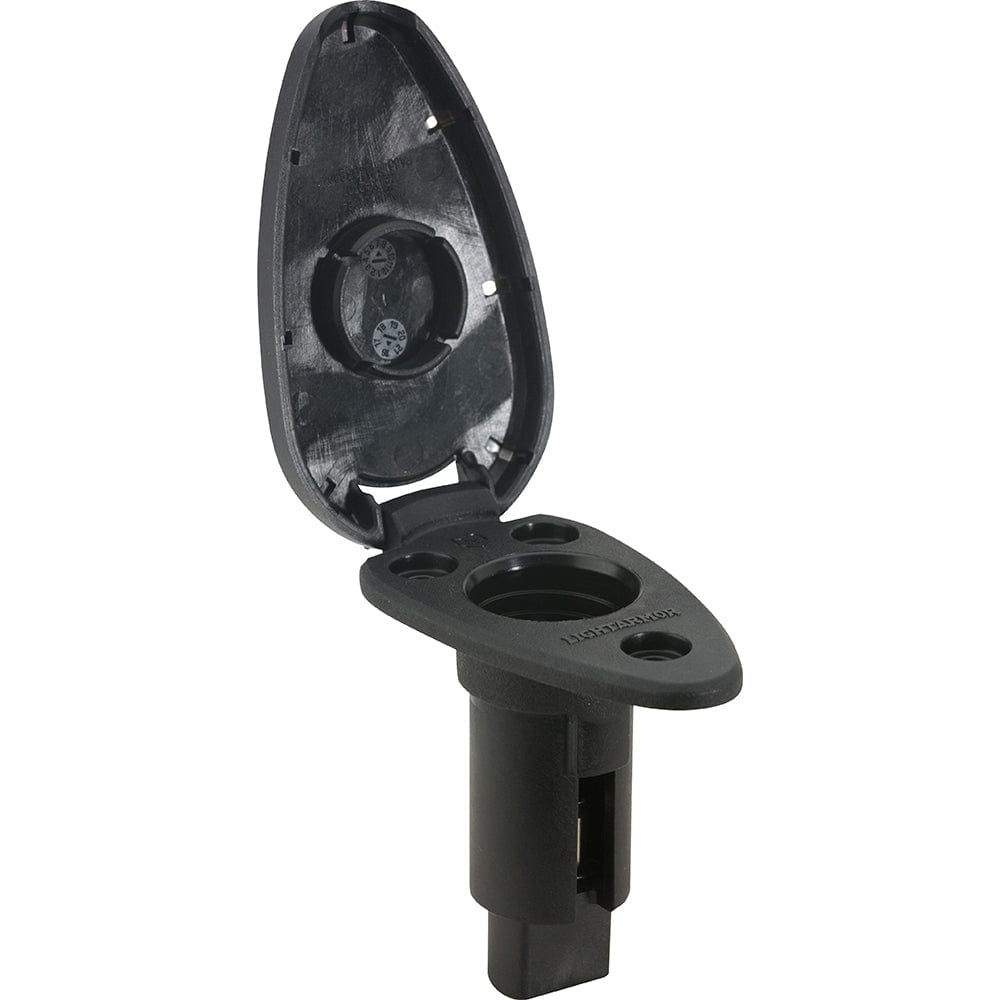 Attwood LightArmor Plug-In Base - 2 Pin - Black - Teardrop [910T2PB-7] - The Happy Skipper