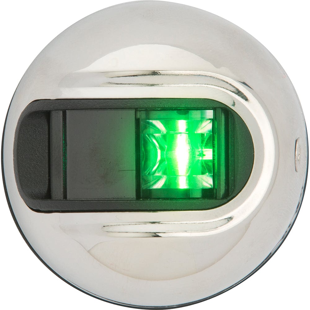 Attwood LightArmor Vertical Surface Mount Navigation Light - Starboard (Green) - Stainless Steel - 2NM [NV3012SSG-7] - The Happy Skipper