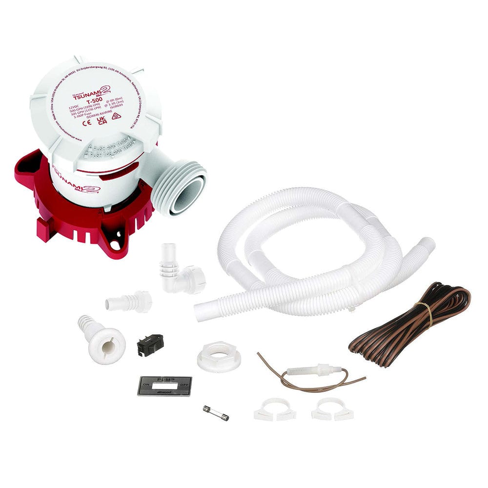 Attwood Tsunami MK2 T500 Manual Bilge Pump w/Installation Kit - 500 GPH 12V [5614-7] - The Happy Skipper