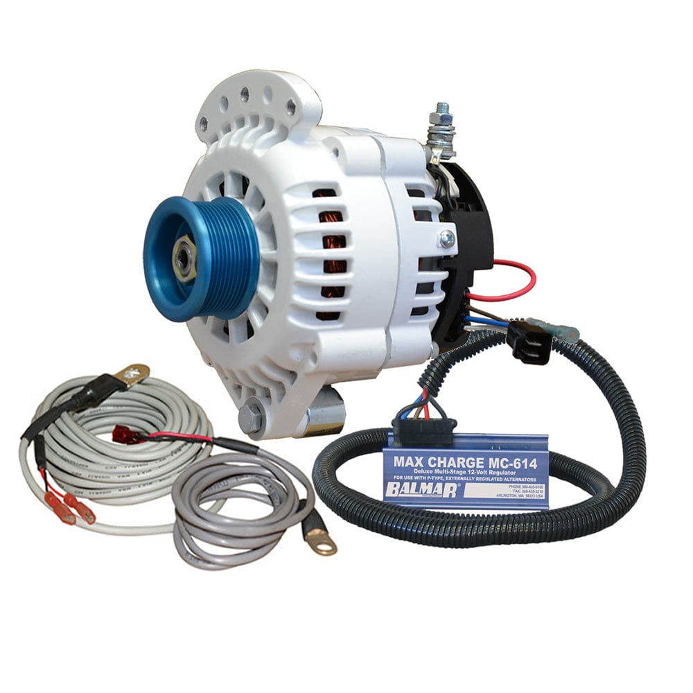 Balmar Alternator 100 AMP Kit 12V 1-2" Single Foot Spindle Mount J10 Pulley Regulator Temp Sensor [621-VUP-MC-100-J10] - The Happy Skipper