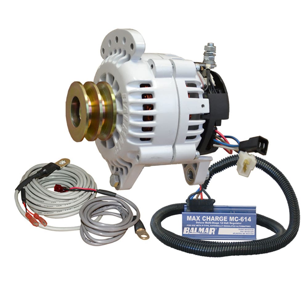 Balmar Alternator 100 AMP Kit 12V 3.15" Dual Foot Saddle Dual Pulley Regulator Temp Sensor [60-YP-MC-100-DV] - The Happy Skipper