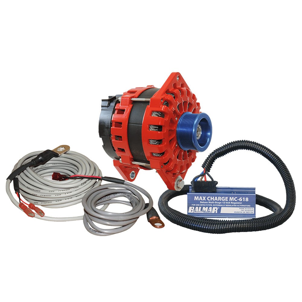 Balmar Alternator 250 AMP Kit 12V 3.15" Dual Foot Saddle J10 Pulley Regulator Temp Sensor [XT-DF-250-J10-KIT] - The Happy Skipper