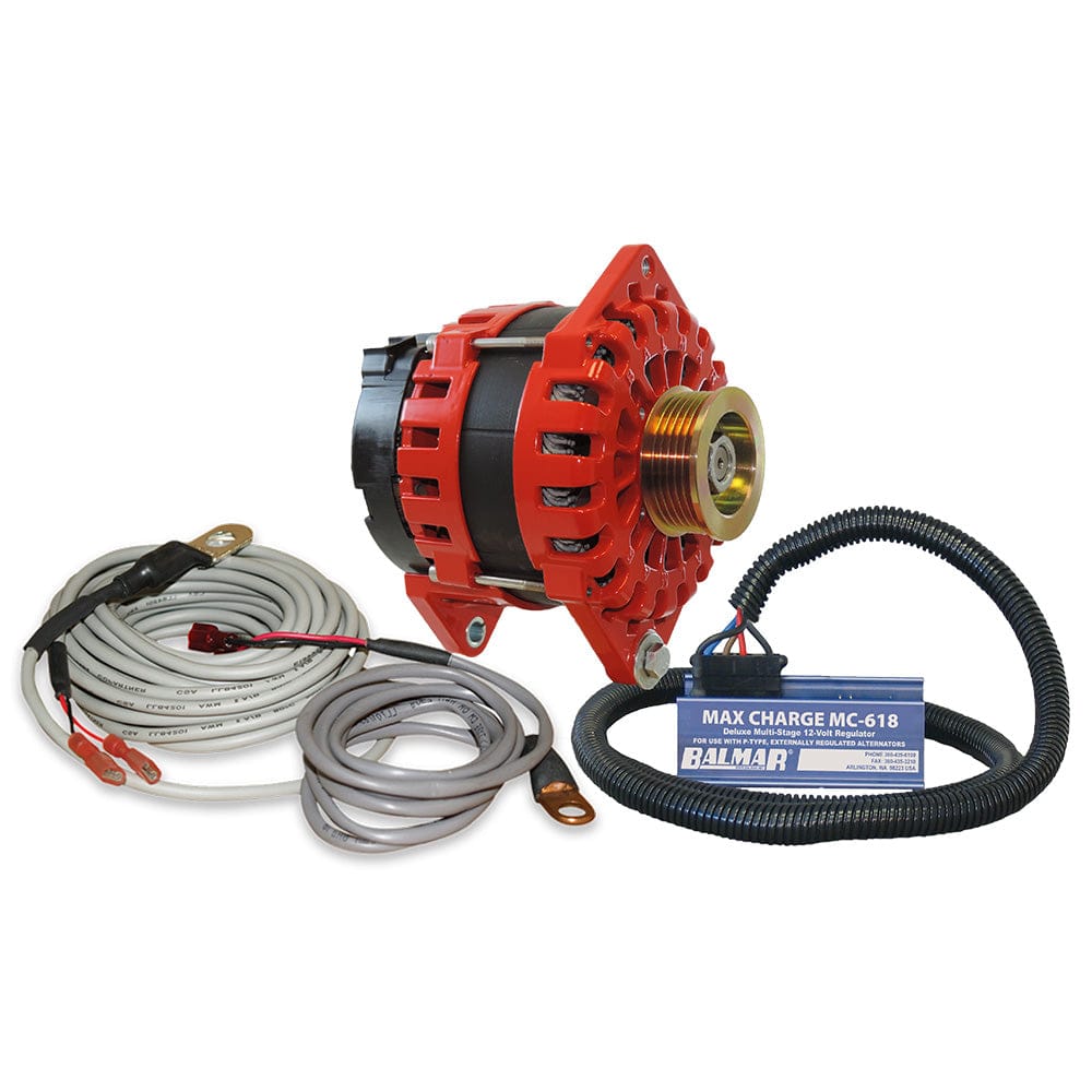 Balmar Alternator 250 AMP Kit 12V 3.15" Dual Foot Saddle K6 Pulley Regulator Temp Sensor [XT-CR-250-K6-KIT] - The Happy Skipper