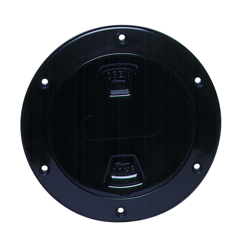 Beckson 4" Smooth Center Screw-Out Deck Plate - Black [DP40-B] - The Happy Skipper