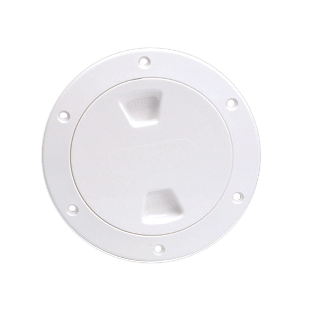 Beckson 4" Smooth Center Screw-Out Deck Plate - White [DP40-W] - The Happy Skipper