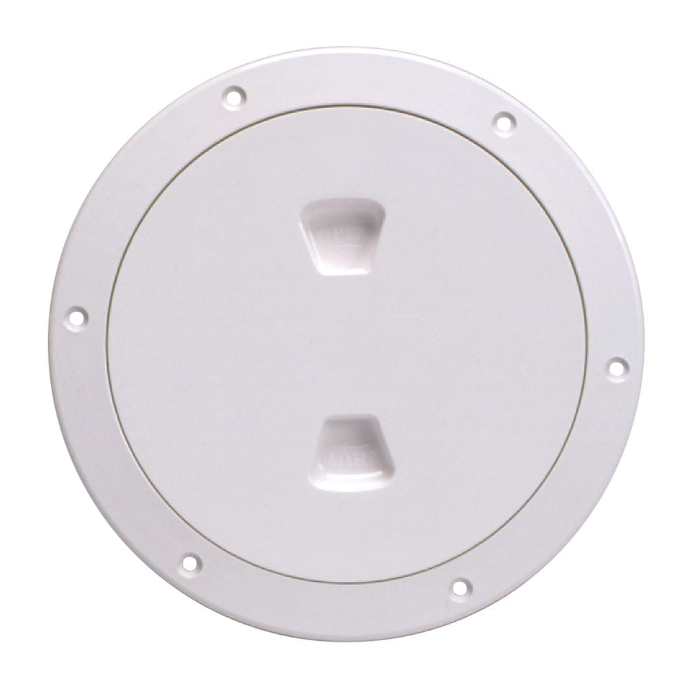 Beckson 6" Smooth Center Screw-Out Deck Plate - White [DP60-W] - The Happy Skipper