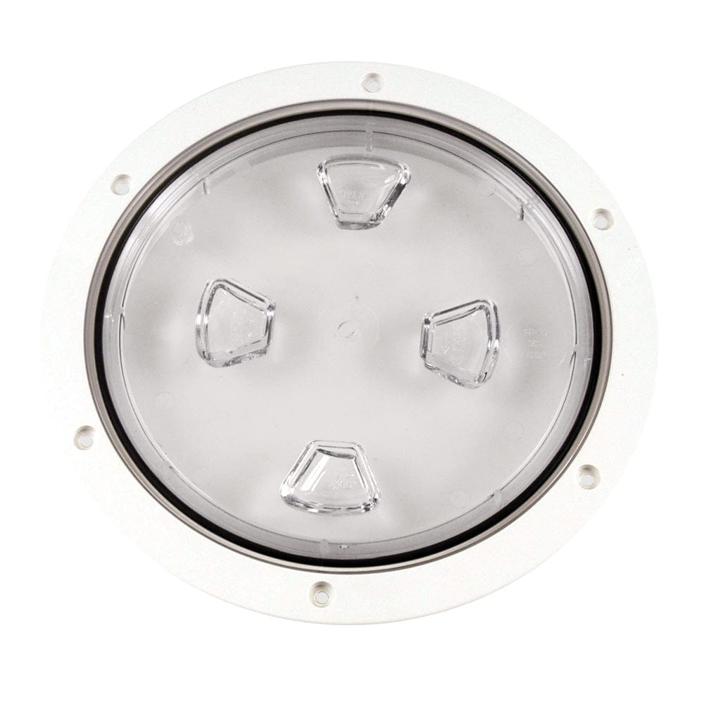 Beckson 8" Clear Center Screw-Out Deck Plate - White [DP80-W-C] - The Happy Skipper