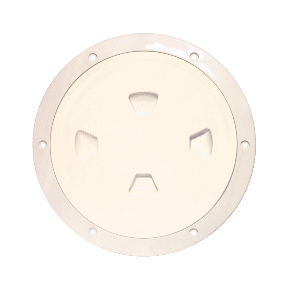 Beckson 8" Smooth Center Screw-Out Deck Plate - Beige [DP80-N] - The Happy Skipper