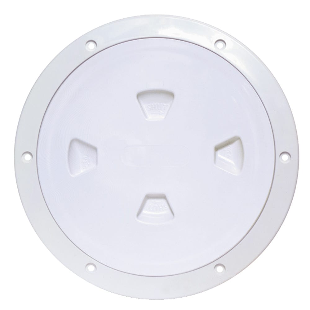 Beckson 8" Smooth Center Screw-Out Deck Plate - White [DP80-W] - The Happy Skipper