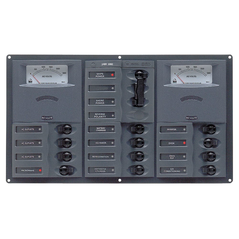 BEP AC Circuit Breaker Panel w/Analog Meters, 2SP 1DP AC120V [900-ACM2-AM-110] - The Happy Skipper
