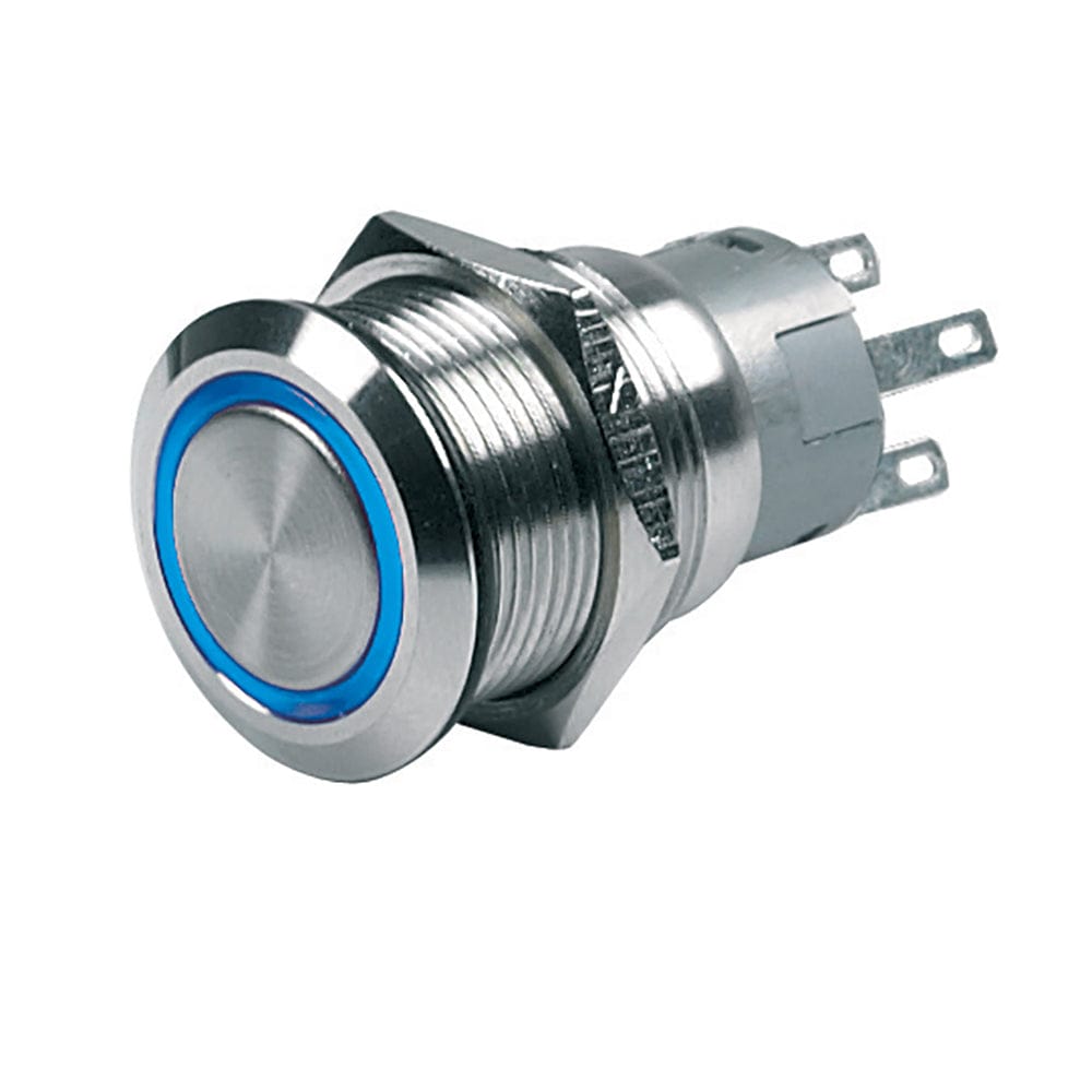 BEP Push-Button Switch 12V Momentary On/Off - Blue LED [80-511-0004-00] - The Happy Skipper