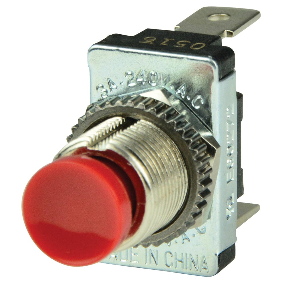BEP Red SPST Momentary Contact Switch - OFF/(ON) [1001401] - The Happy Skipper