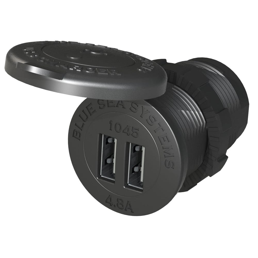 Blue Sea 1045 12/24V Dual USB Charger - 1-1/8" Socket Mount [1045] - The Happy Skipper