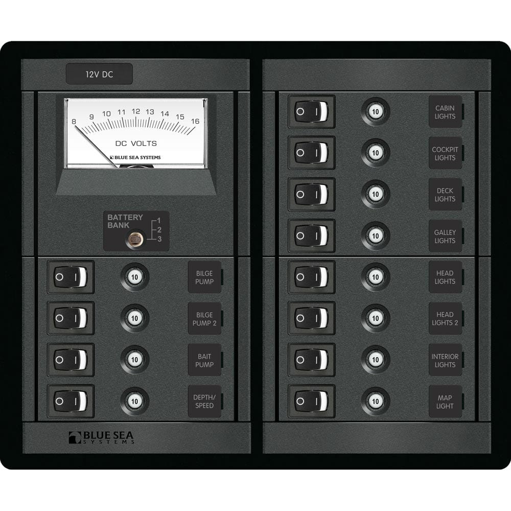 Blue Sea 1464 12 Position Switch CLB + Meter Square [1464] - The Happy Skipper