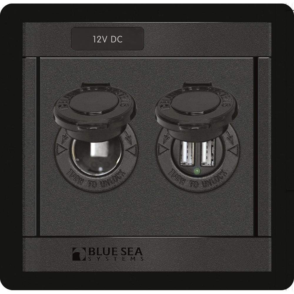 Blue Sea 1478 360 Panel - 12V DC Socket & Dual USB Charger [1478] - The Happy Skipper