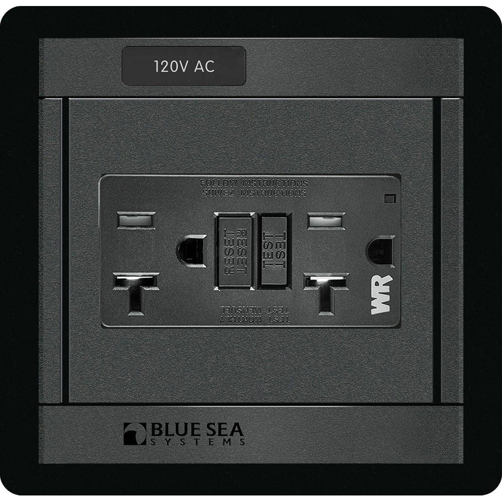 Blue Sea 1499 - 360 Panel - 120V AC GFCI Dual Outlet [1499] - The Happy Skipper