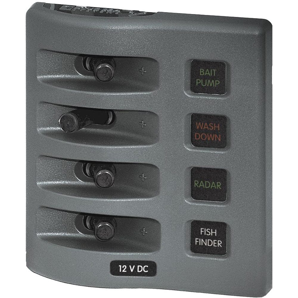 Blue Sea 4304 WeatherDeck Water Resistant Fuse Panel - 4 Position - Grey [4304] - The Happy Skipper