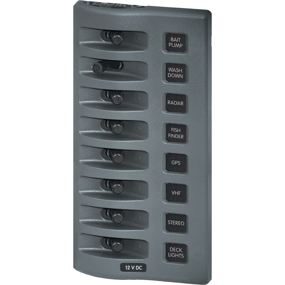 Blue Sea 4309 WeatherDeck 12V DC Waterproof Switch Panel - 8 Position [4309] - The Happy Skipper