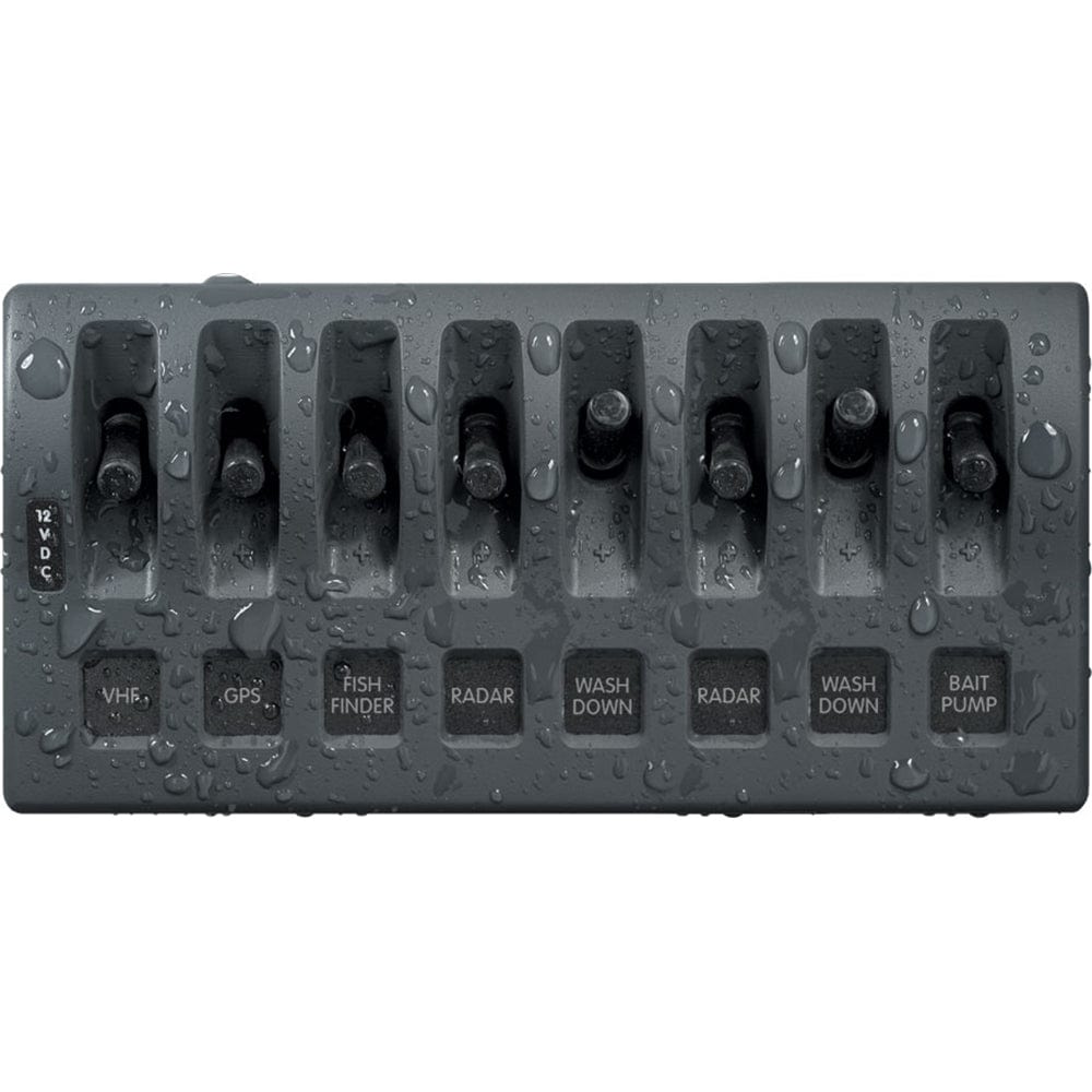 Blue Sea 4309 WeatherDeck 12V DC Waterproof Switch Panel - 8 Position [4309] - The Happy Skipper