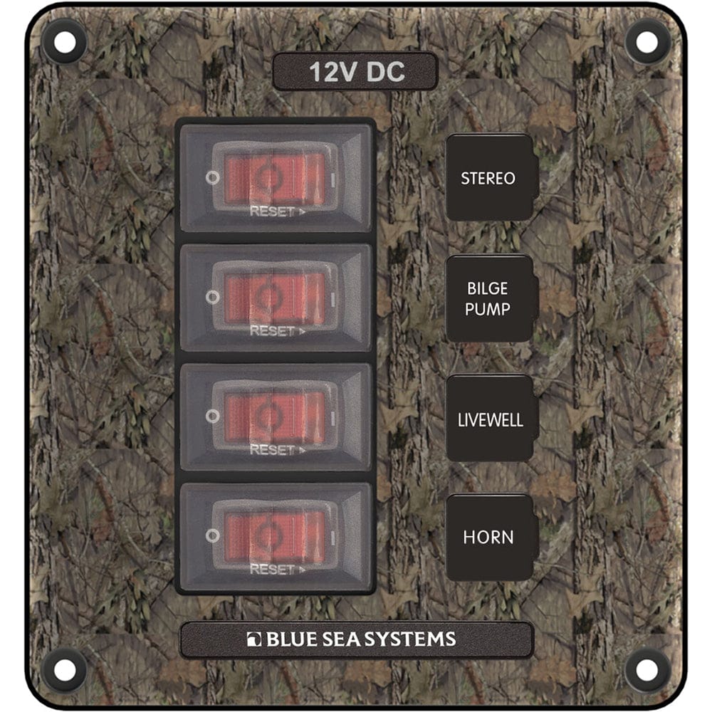 Blue Sea 4323 Circuit Breaker Switch Panel 4 Position - Camo [4323] - The Happy Skipper