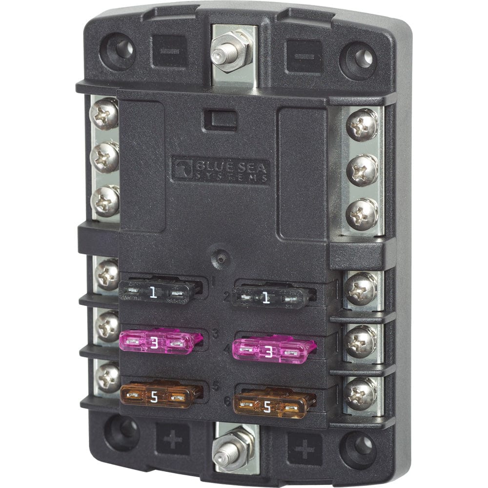 Blue Sea 5030 ST Blade Fuse Block w/o Cover - 6 Circuit w/Negative Bus [5030] - The Happy Skipper