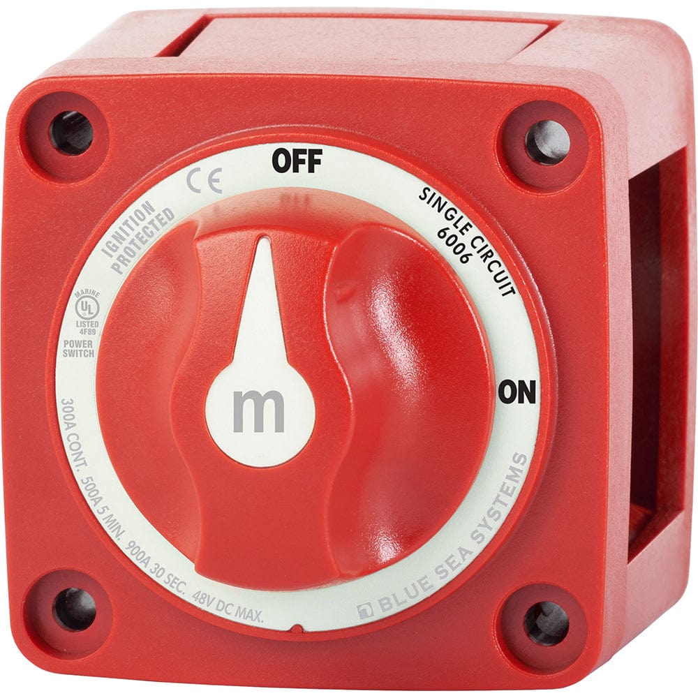 Blue Sea 6006 m-Series (Mini) Battery Switch Single Circuit ON/OFF Red [6006] - The Happy Skipper