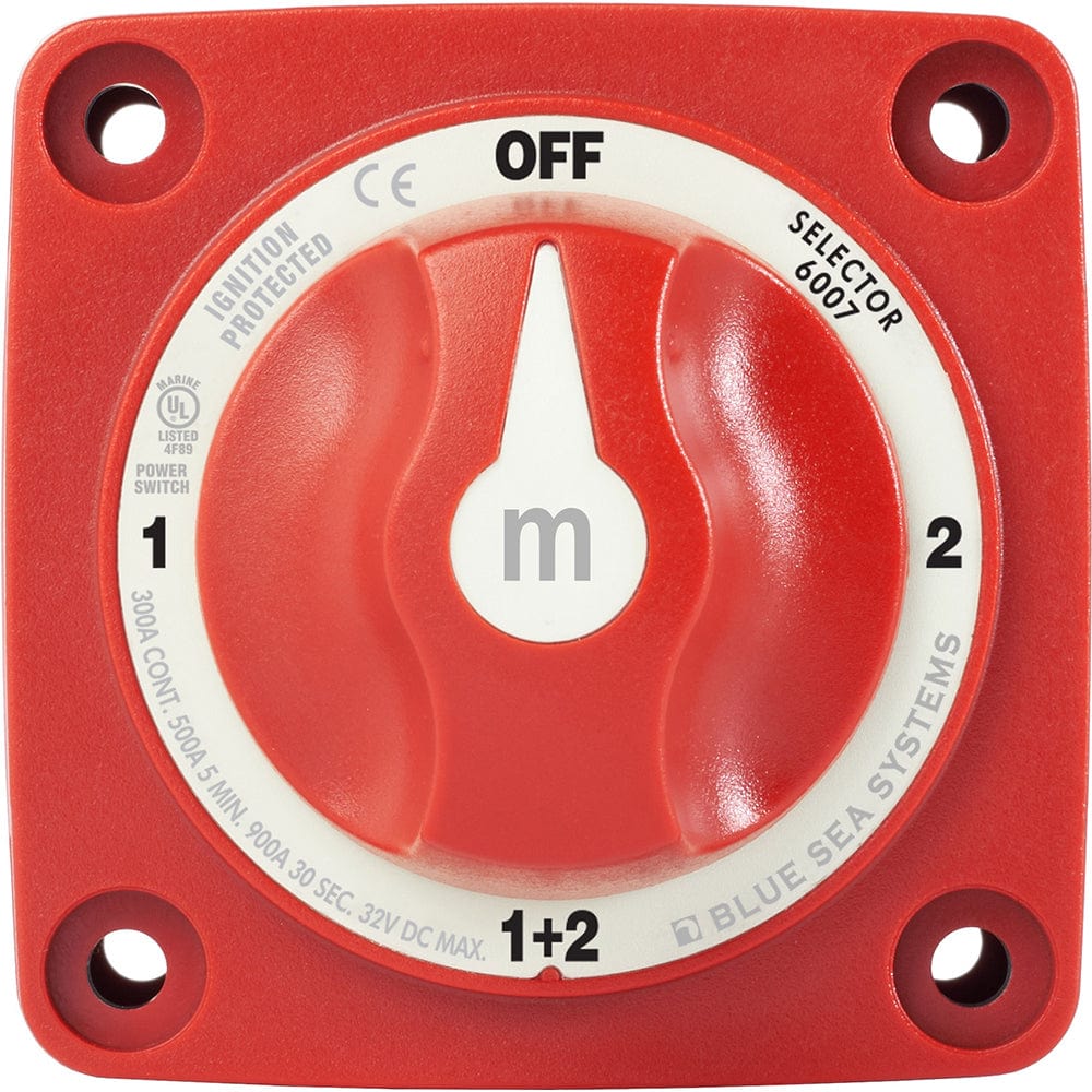 Blue Sea 6007 m-Series (Mini) Battery Switch Selector Four Position Red [6007] - The Happy Skipper
