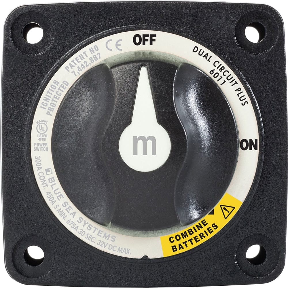 Blue Sea 6011200 m-Series Battery Switch Dual Circuit Plus - Black [6011200] - The Happy Skipper