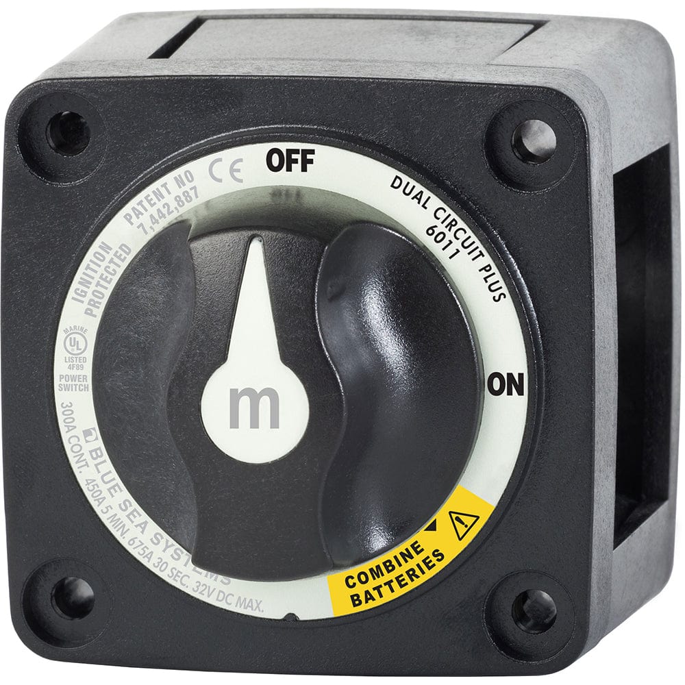 Blue Sea 6011200 m-Series Battery Switch Dual Circuit Plus - Black [6011200] - The Happy Skipper